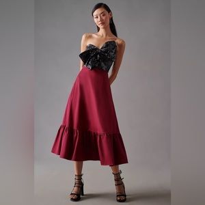 Hutch Sequin Bow Dress Wine NWT Size 6